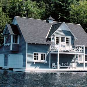 Image showing Duradek products and decking on a Boathouse